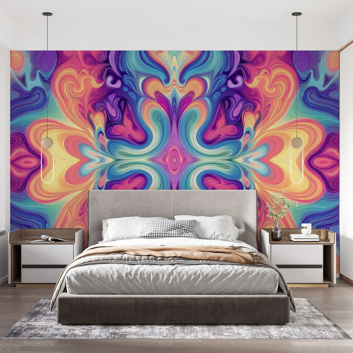 Mural Wallpaper Abstract | Fluid and Colorful Pattern