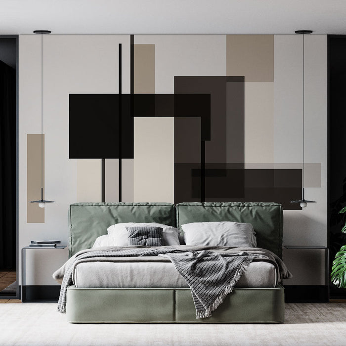 Mural Wallpaper Abstract | Modern Geometric Pattern with Neutral Tones