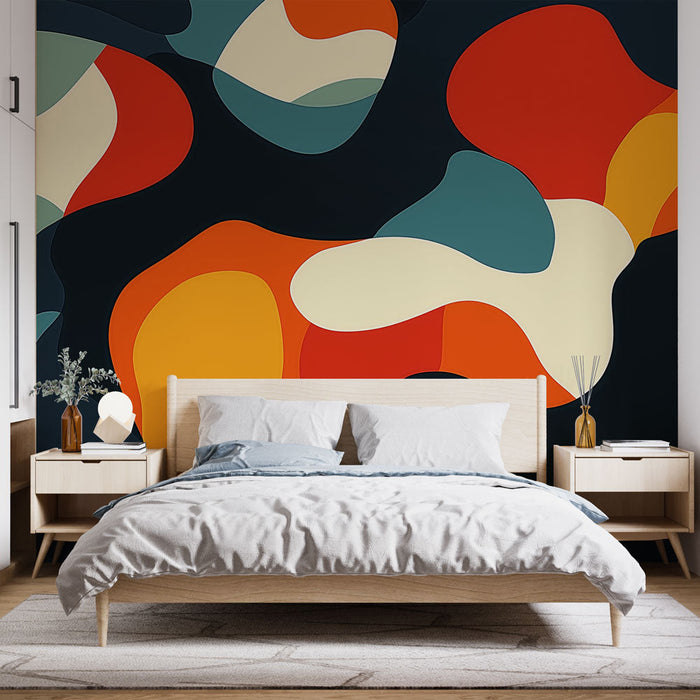 Mural Wallpaper abstract | Organic pattern with bright colors