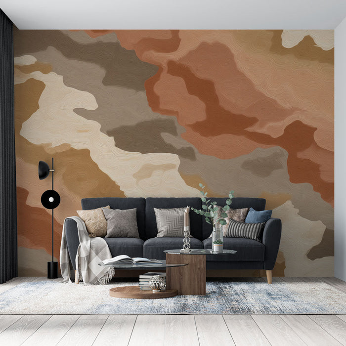 Abstraktní Tapeta | Organický vzor v zemitéch a teplých tónech