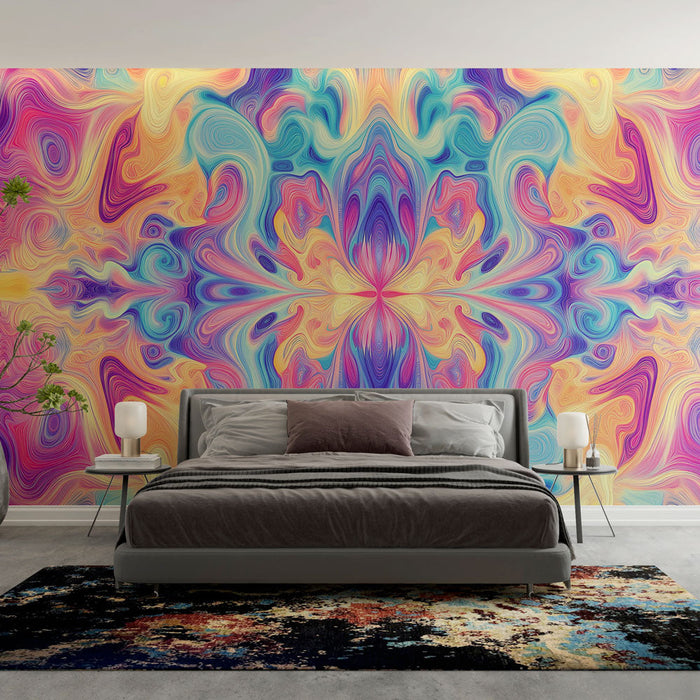 Mural Wallpaper Abstract | Colorful Swirling Pattern