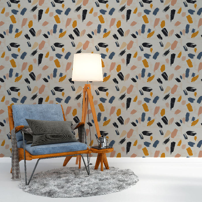 Mural Wallpaper abstrait | Colorful and dynamic patterns on a light background