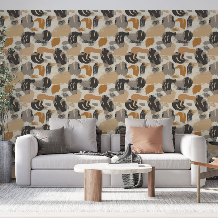 Carta da parati astratta | Motivi dinamici nei toni terrosi e neutri