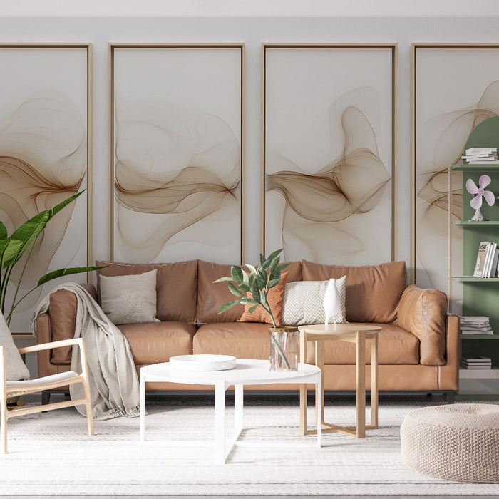 Tapeta apstraktna | Fluidni uzorci u nježnim smeđim tonovima