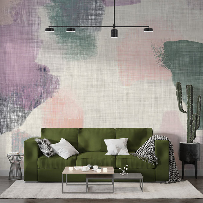 Mural Wallpaper abstract | Pastel fluid patterns on a light background