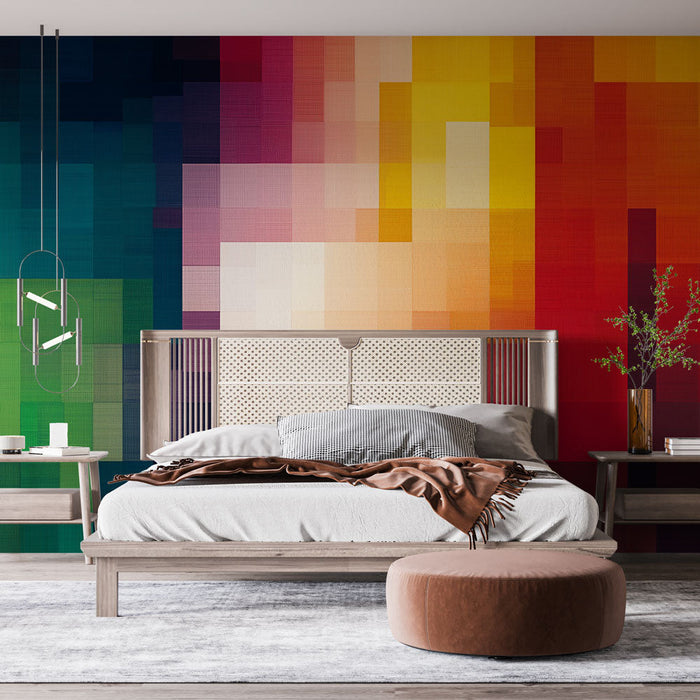 Tapet | Fargerike Blokk Geometriske Mønstre