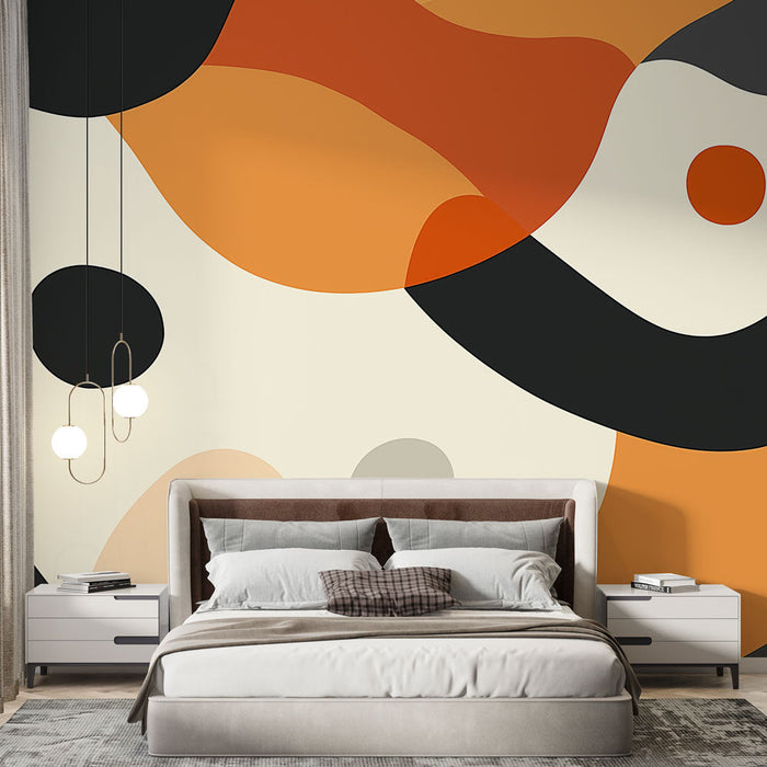 Tapetti | Aaltoilevat kuviot lämpimissä ja viileissä sävyissä