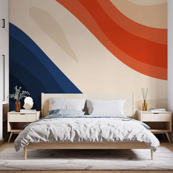 Mural Wallpaper abstrakt | Fargerike bølgete mønstre