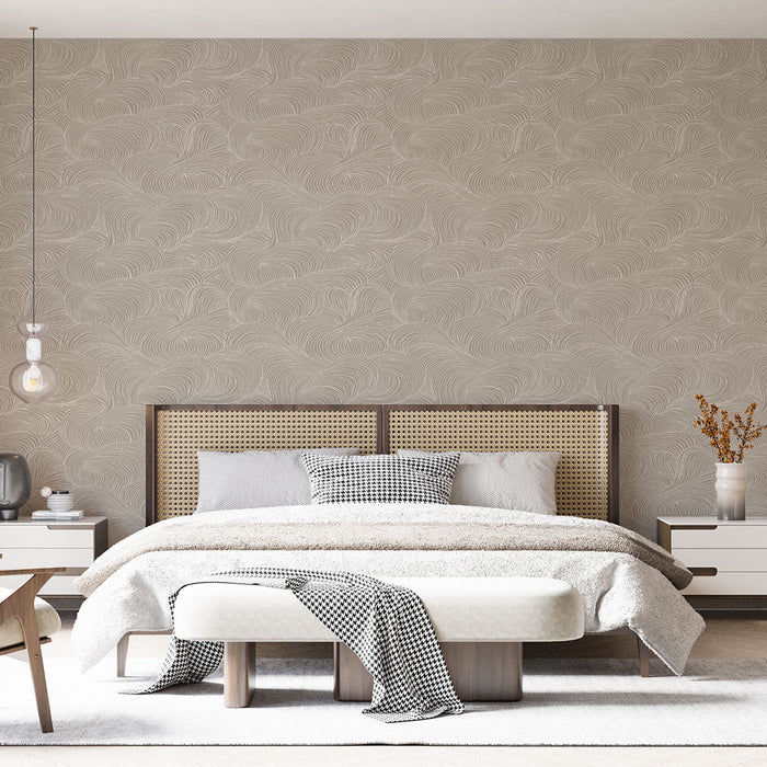 Abstrakte Tapete | Wellenmuster in neutralen Tönen