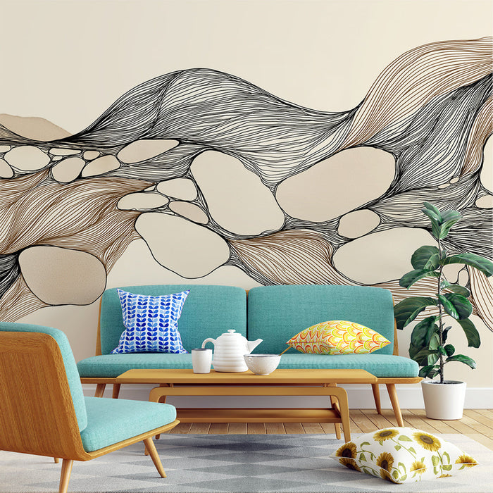Tapete abstrait | Οργανικά μοτίβα σε γραμμές και απαλά σχήματα