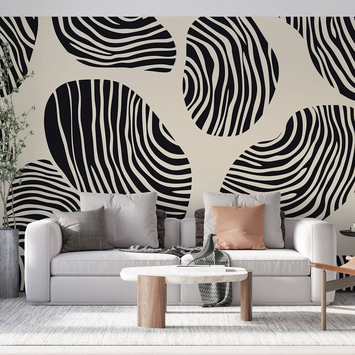 Mural Wallpaper abstract | Organic patterns in black and white