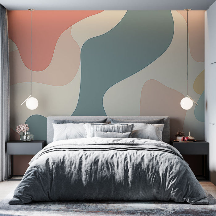 Mural Wallpaper abstract | Organic patterns in pastel