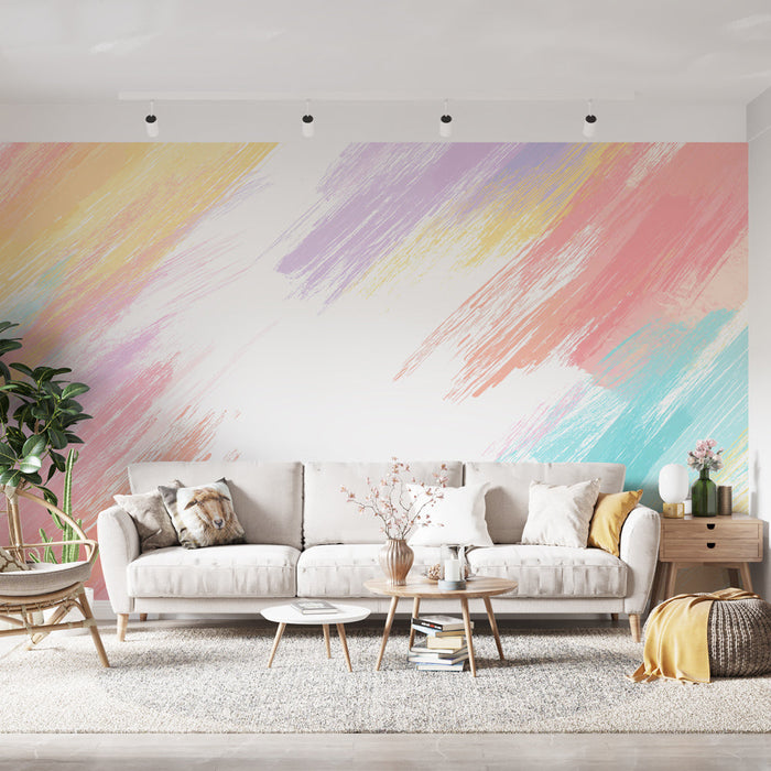 Apstraktna pastelna tapeta | Šareni uzorci poteza kistom u gradijentu