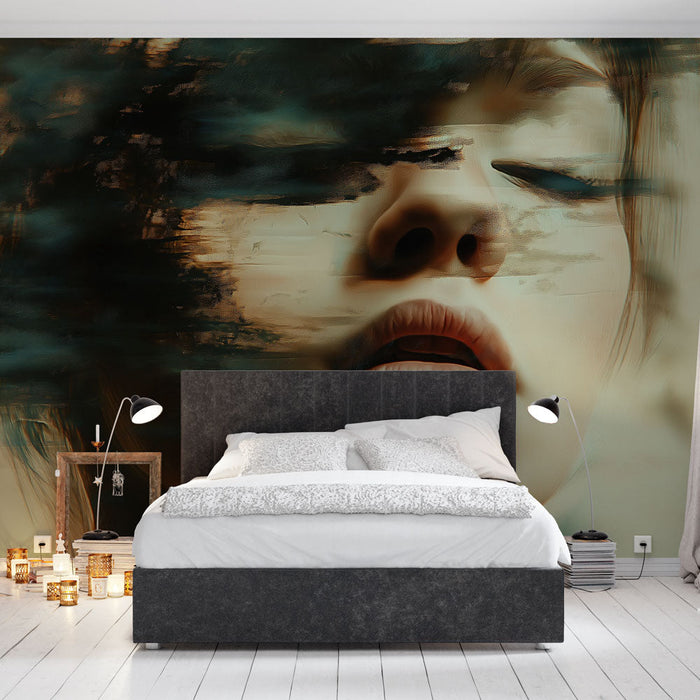 Mural Wallpaper abstract | Ethereal portrait with melancholic colors