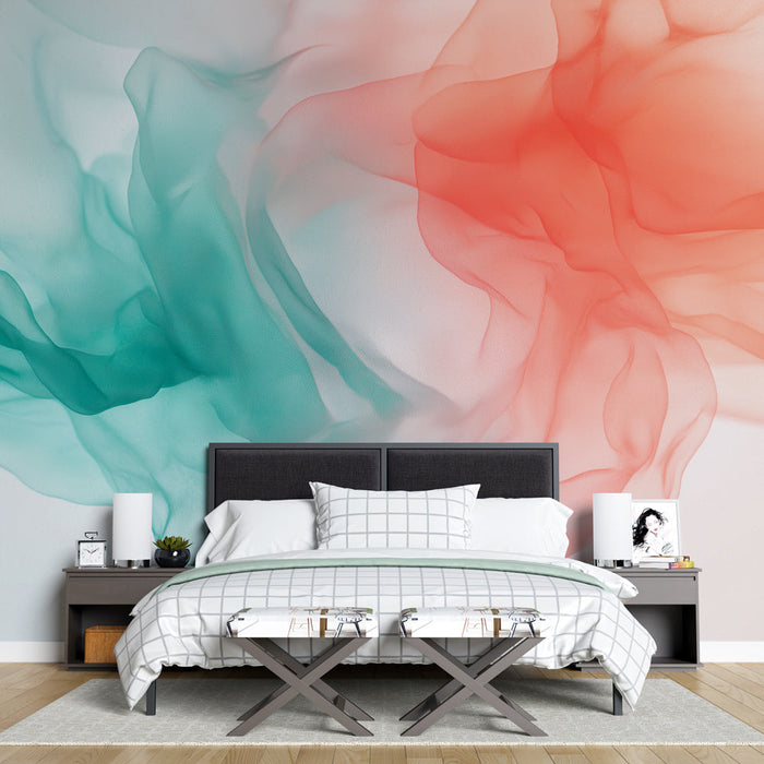 Muralna tapeta | Srečanje med modro in koralno