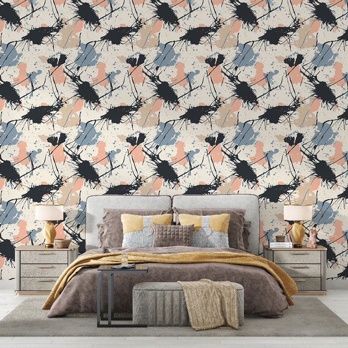 Abstrakt Fototapet | Pletter og Splatter i Bløde Nuancer