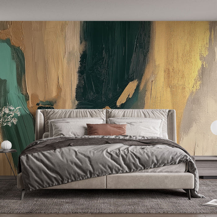 Carta da parati | Eleganti sfumature dorate e blu