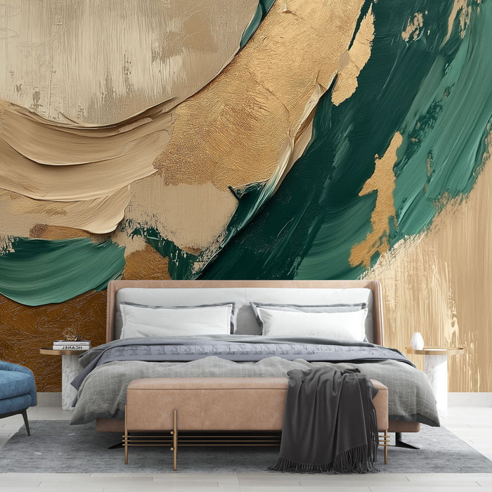 Seinatapeet | Kuldne ja roheline tekstuur