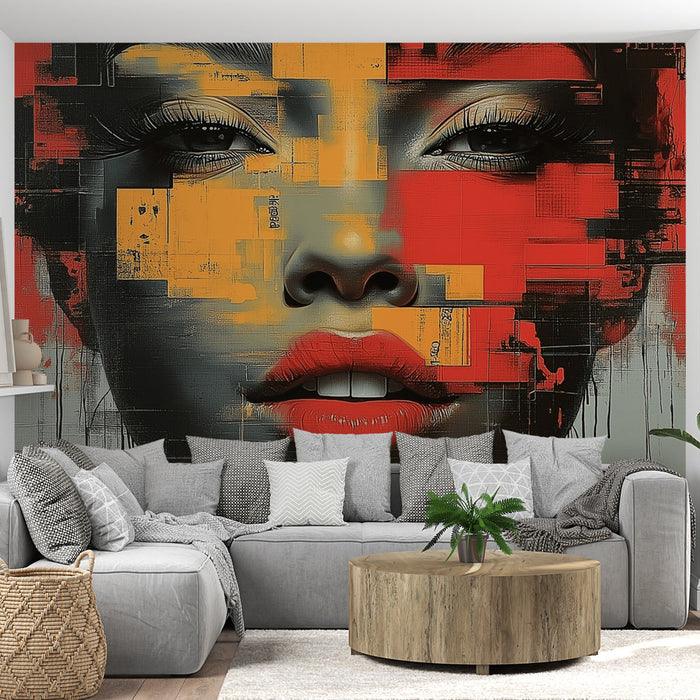 Tapeta | Barvita ženska podoba v živahnih odtenkih