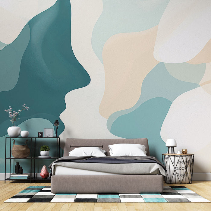 Tapete | Subtile Gesichter in sanften Schattierungen