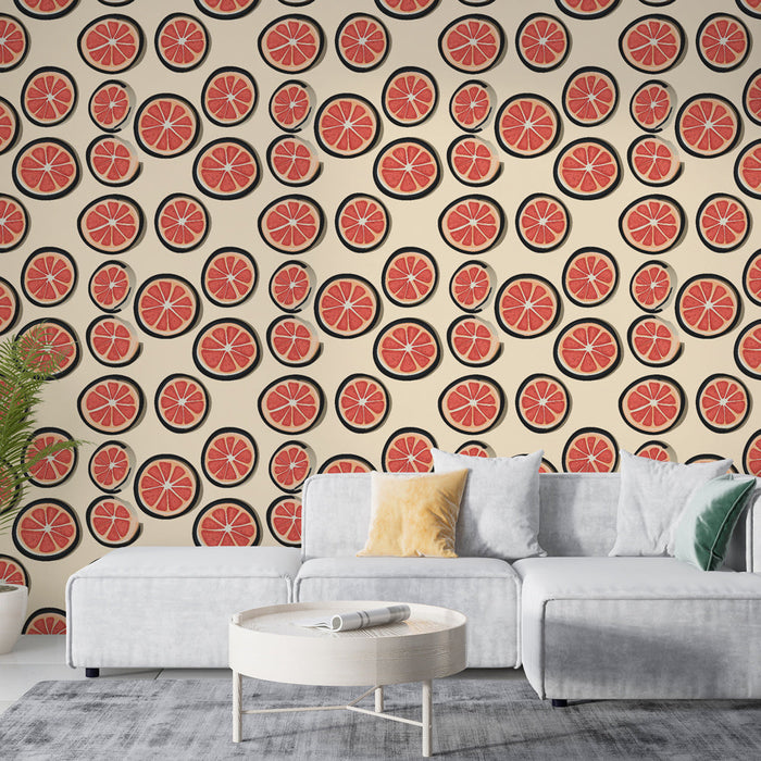Fototapeet tsitrusel | Greibiviilude muster heledal taustal