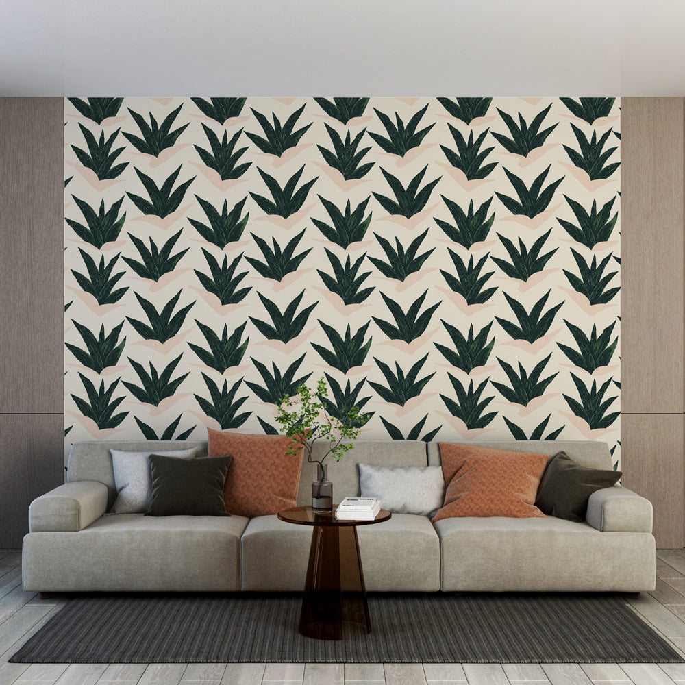 Fototapete Aloe Vera | Bltter Muster Hell Modern  WonderMural