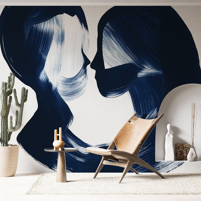 Ταπετσαρία αγάπης | Αφηρημένες σιλουέτες δύο εραστών