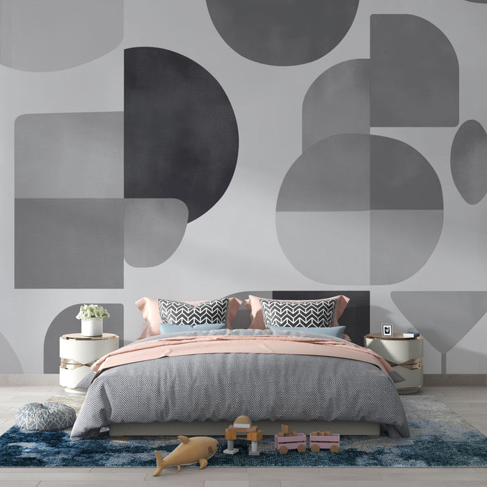 Fototapet 70'erne | Abstrakt sort-hvid kunst