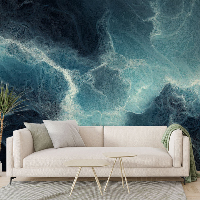 Tapete aquatique | Μοτίβα κύματος και μπλε αποχρώσεις