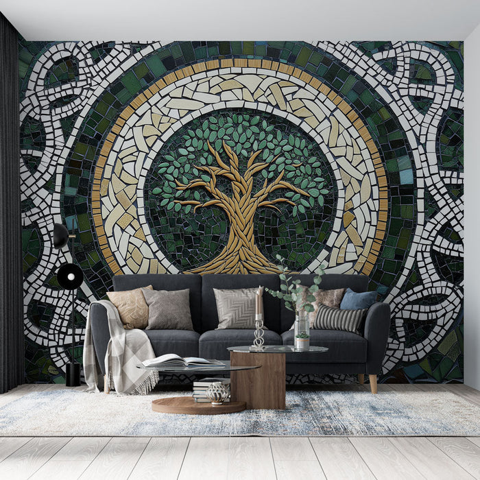 Foto Behang levensboom | Artistiek ontwerp in geglazuurd keramiek