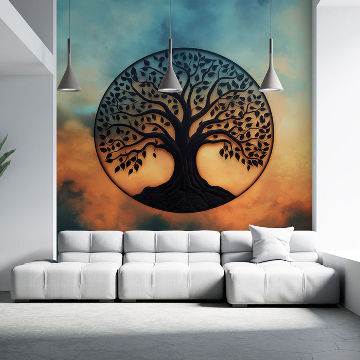 Tapete tree of life | Künstlerisches und warmes Design