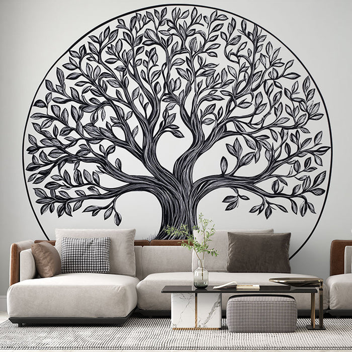 Foto Behang boom van het leven | Elegante monochrome design