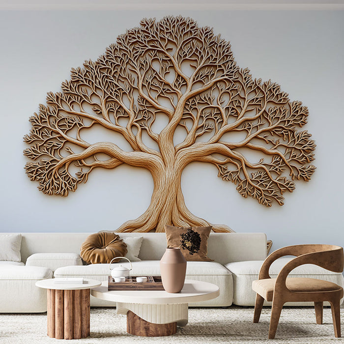 Фототапет дървото на живота | Елегантност в златен релеф