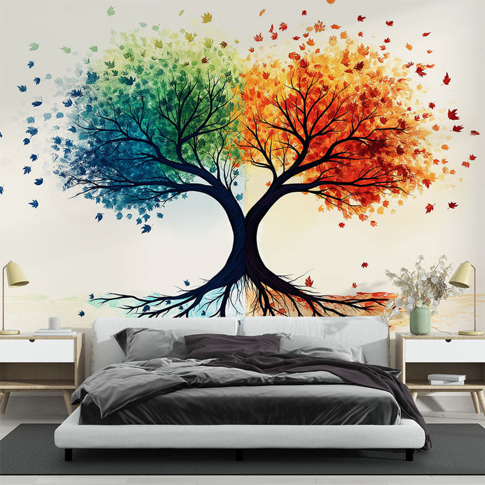 Fototapet hayat ağacı | Mevsimlerin birleşimi