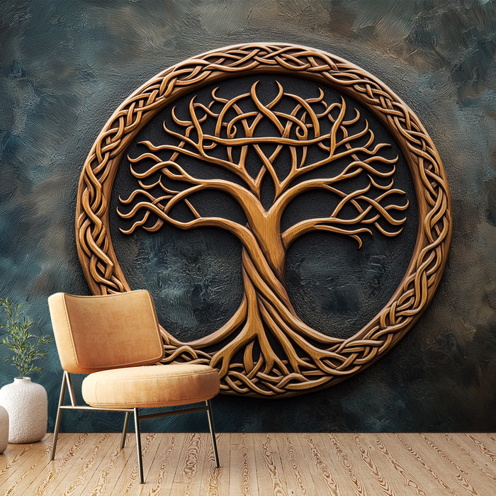 Tapete baum des lebens | Keltisches geprägtes muster