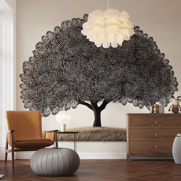 Carta da parati albero della vita | Motivo stilizzato di girasole