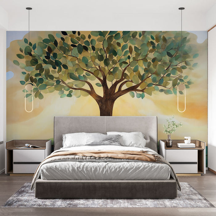 Fototapet tree of life | Stiliseret træmønster med rødder