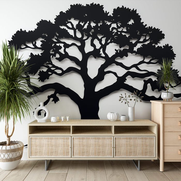 Mural Wallpaper tree of life | Elegant silhouette in black metal