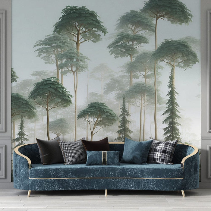 Tree Mural Wallpaper | Lush Green Forest and Design