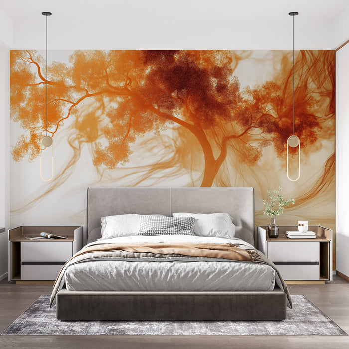 Mural Wallpaper drevo | Svetleča tančica in odsevi