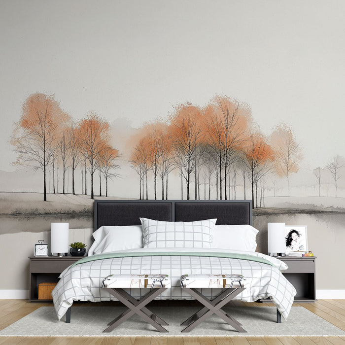 Tapete drveće | Uz jezero u jesen