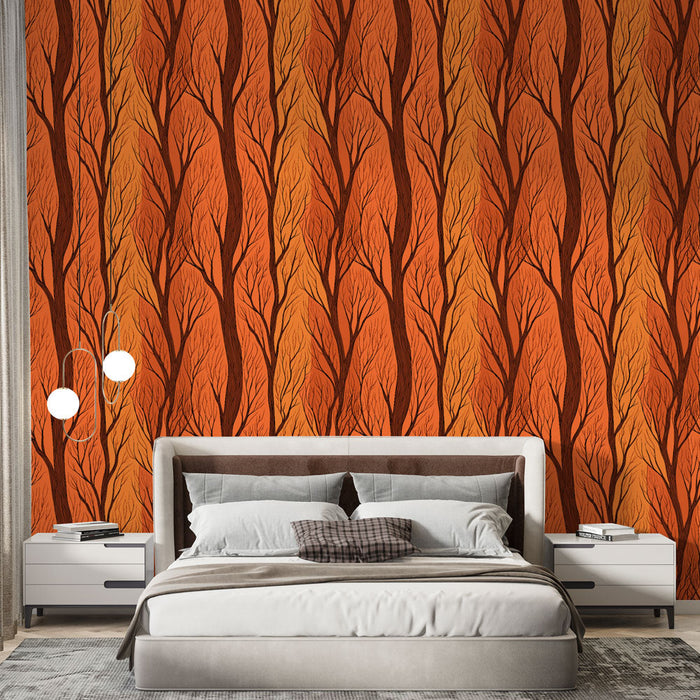 Mural Wallpaper stylized trees | Orange foliage pattern with delicate branches

Fotótapéta stilizált fák | Narancssárga lomb mintával és finom ágakkal