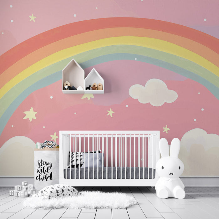 Rainbow Mural Wallpaper | Starry Sky