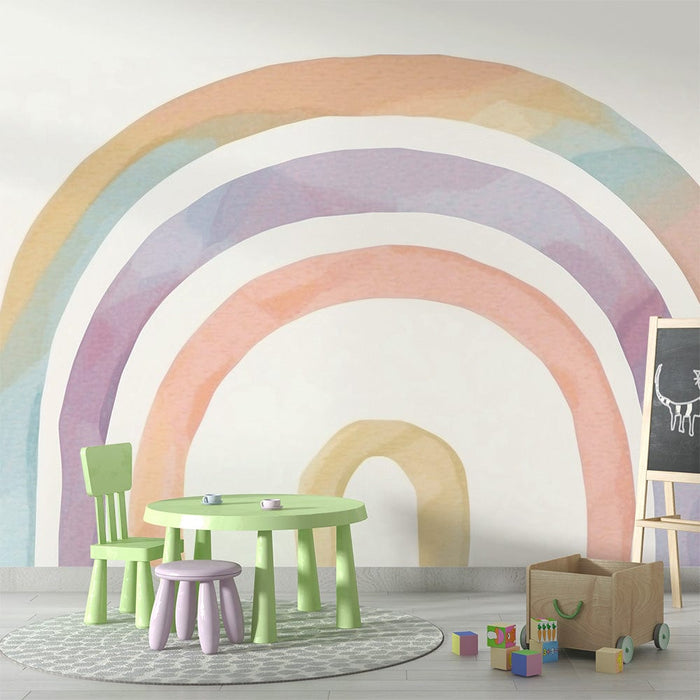 Rainbow Mural Wallpaper | Gradient Watercolor