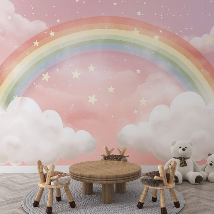 Fairy Rainbow Mural Wallpaper | Girl's Bedroom