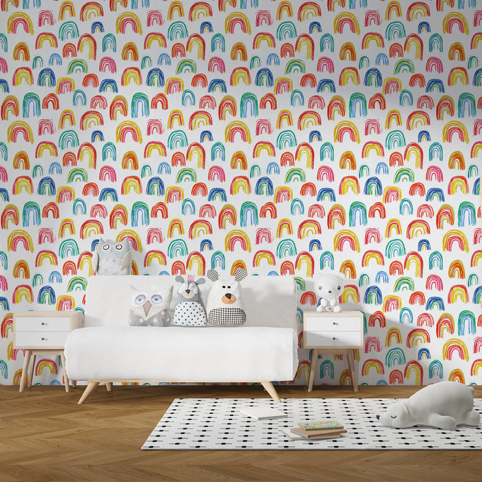 Fototapeet vikerkaar | Värvikad vikerkaare mustrid valgel taustal