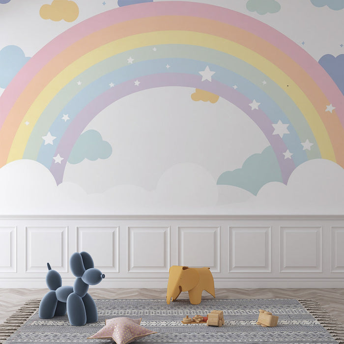 Rainbow Mural Wallpaper | Cloud and Star
