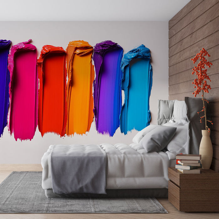 Foto Behang regenboog | Kleurenpalet en witte achtergrond