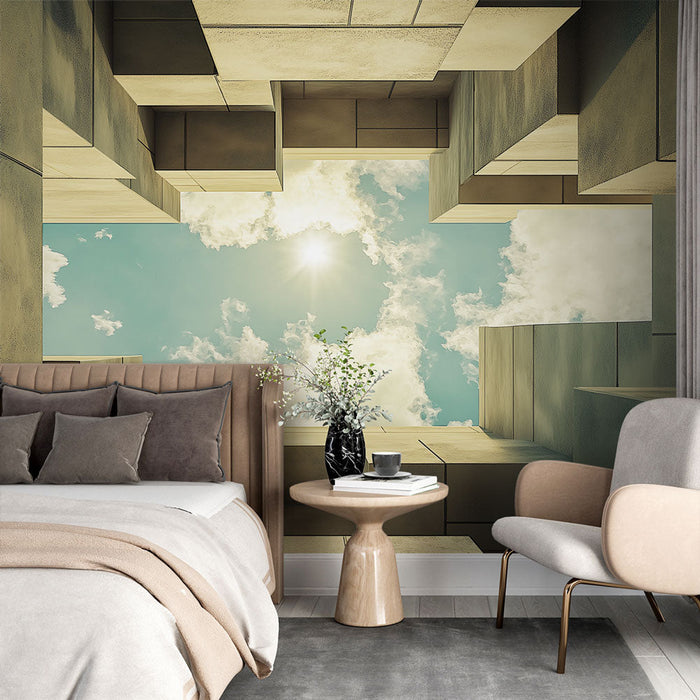 Carta da parati moderna architettura | Prospettive astratte con cielo e luce naturale