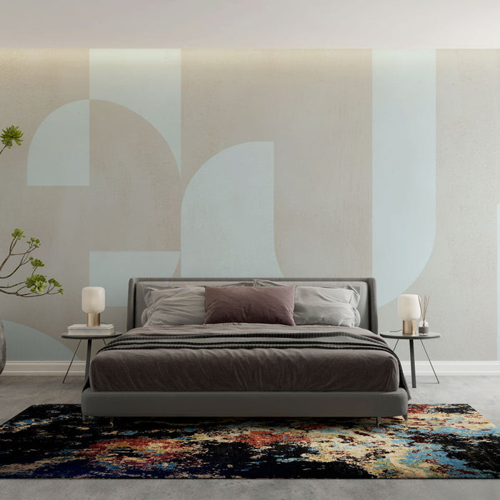 Tapeta art déco | Modrá s kruhovými tvary